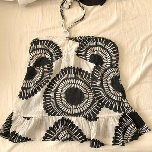 Black and White Halter Top size small/medium